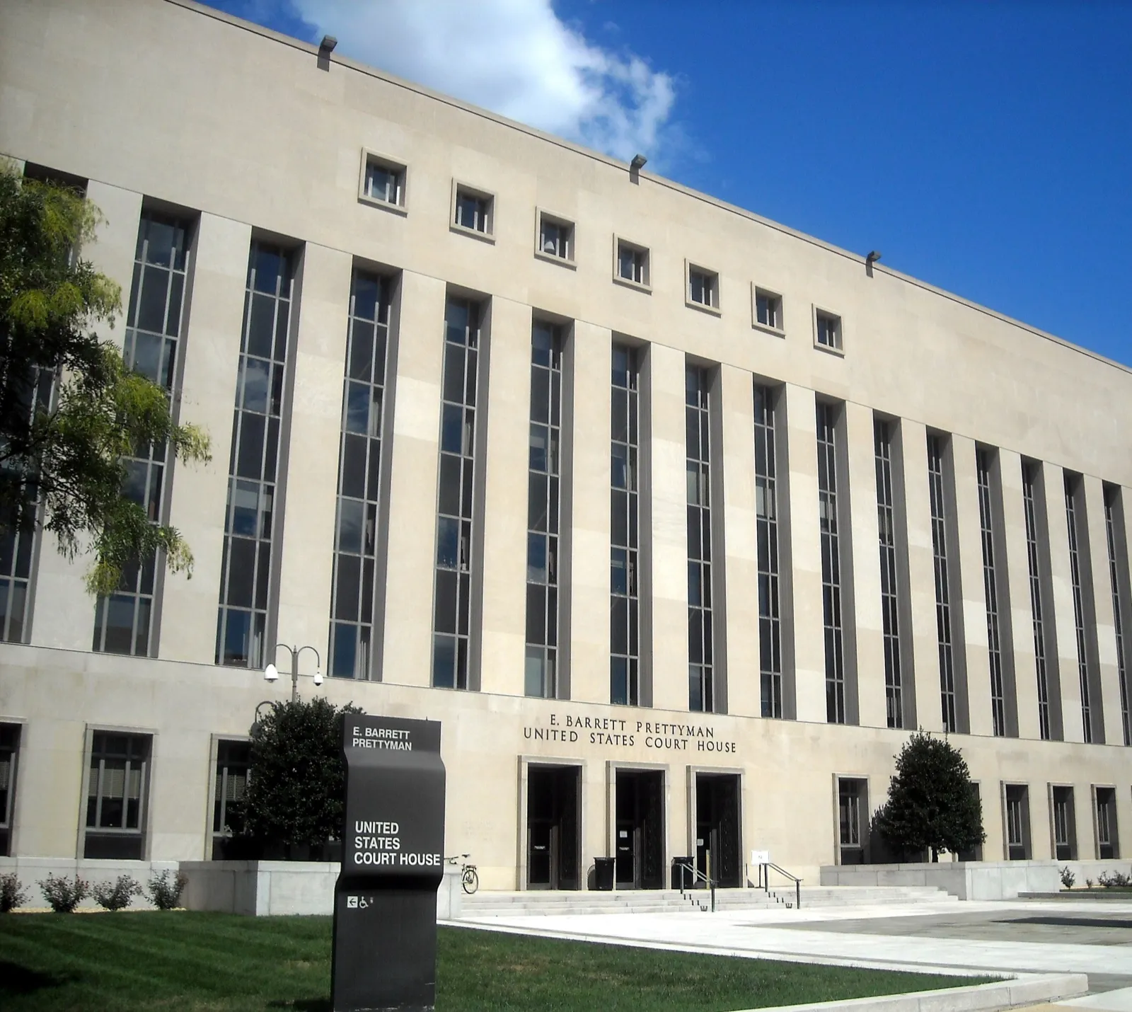 Fachada del tribunal federal E. Barrett Prettyman, en Washington D. C., donde se presentó la demanda